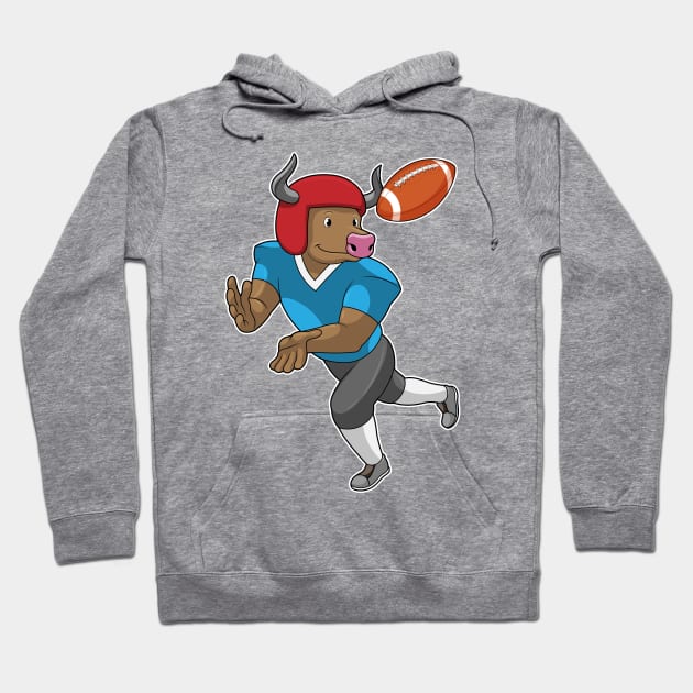 Bull at Football Sports Hoodie by Markus Schnabel